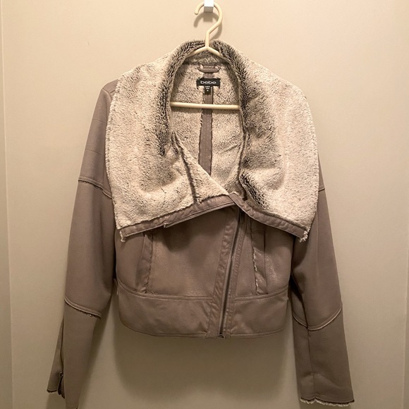 bebe. Silver cracked faux suede jacket. - Picture 5 of 5